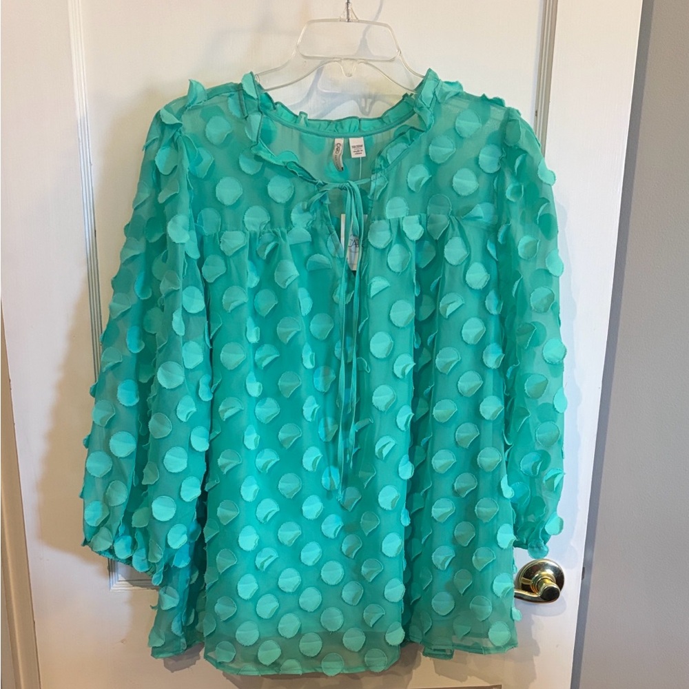 Ladies 18/20 Raised Polka Dot Blouse.